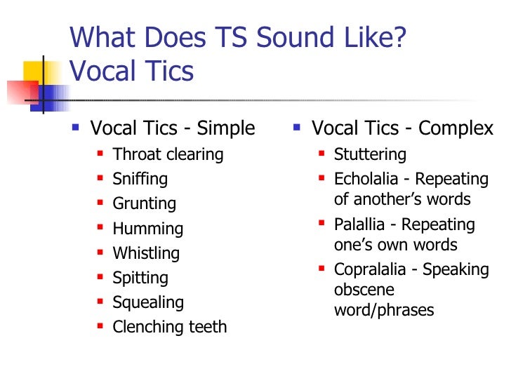 Tourette Syndrome Presentation