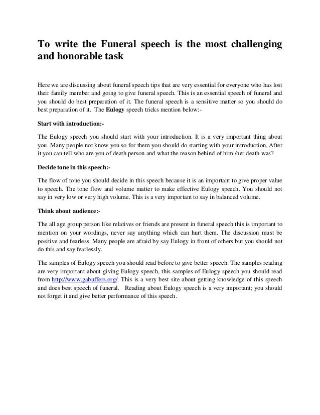 special occasion speech outline