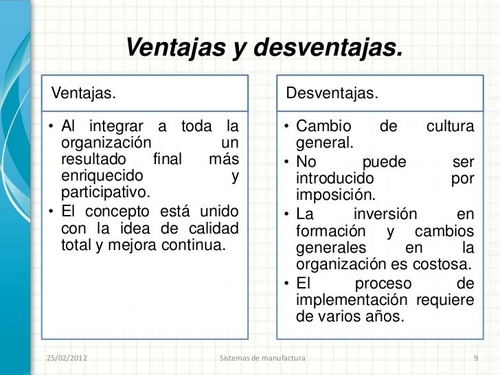 Tpm. sistemas de manufactura.