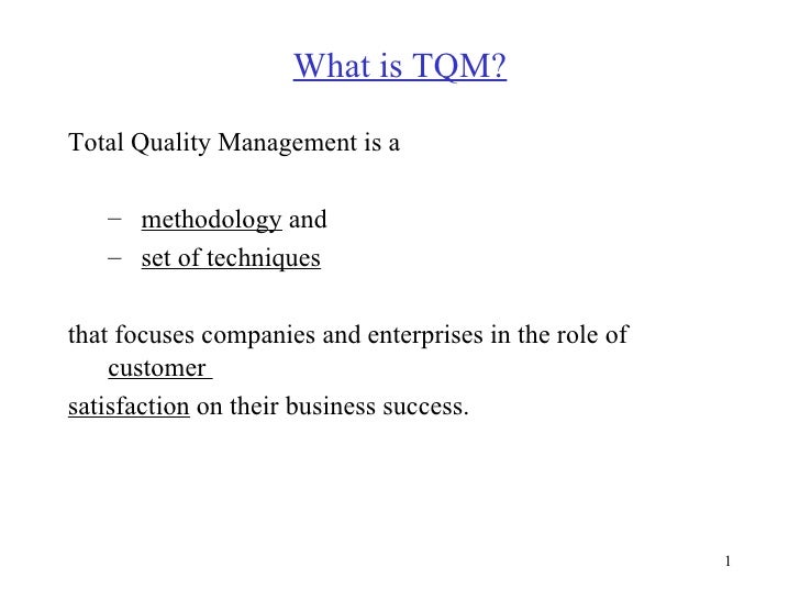 Total Quality Management Principles