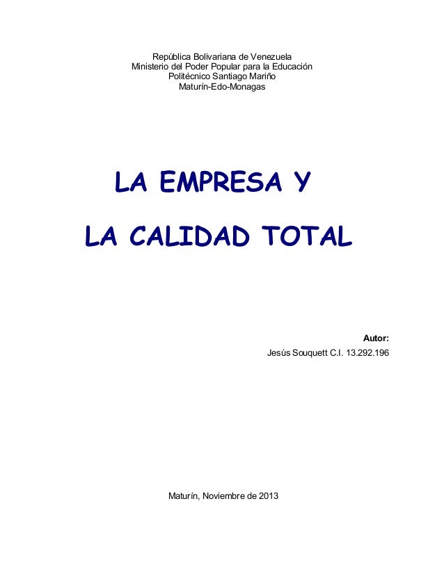 CALIDAD TOTAL EMPRESA calidad total empresa: