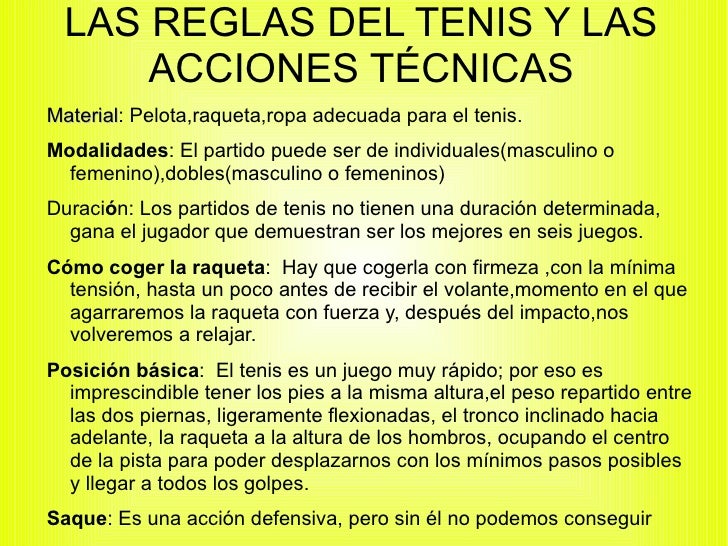 Trabajo de tenis Trabajo de tenis