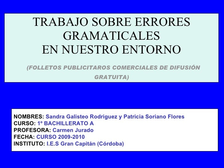 INFORMACION SOBRE ERROR TRABAJO informacion sobre error trabajo: