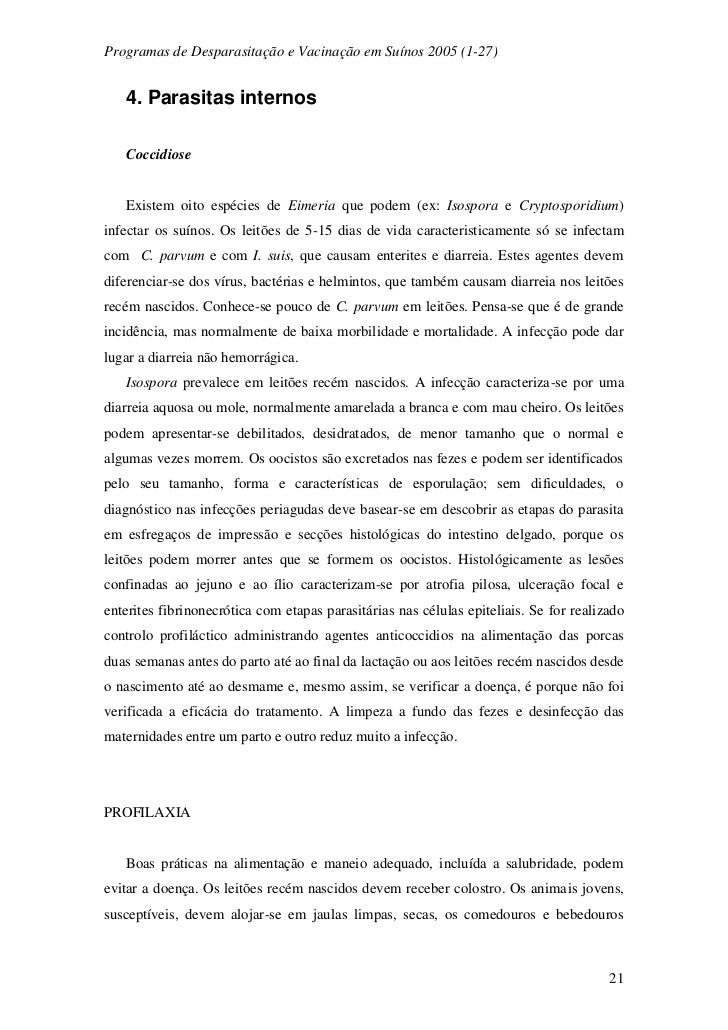 Como é mostrado vermes em adultos