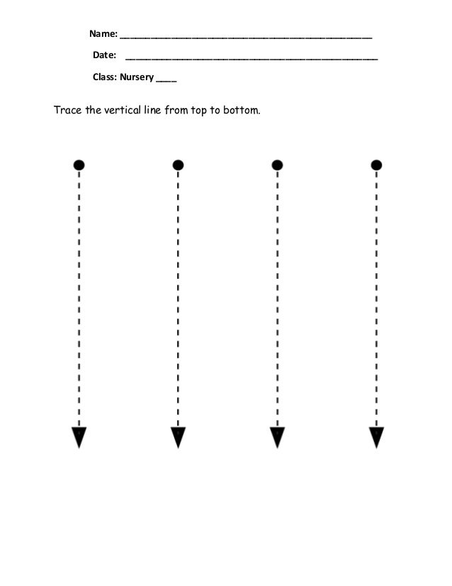 Tracing Vertical Lines Tracing Vertical Lines