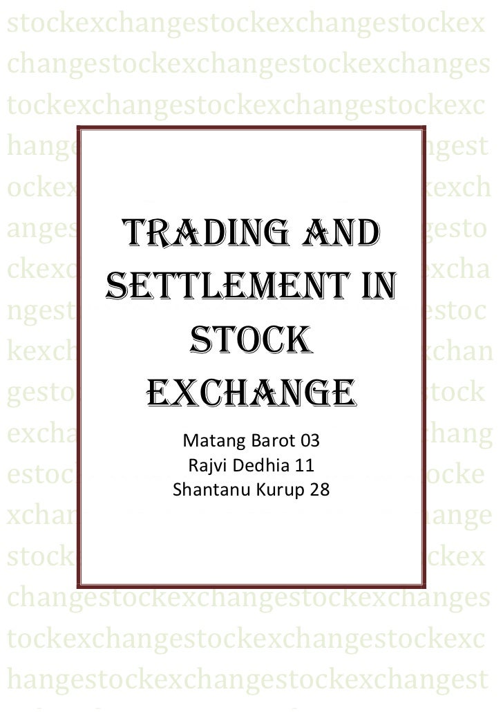 clearing and settlement process in indian stock market ppt