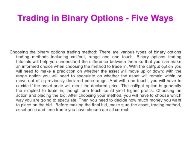Binary options george s