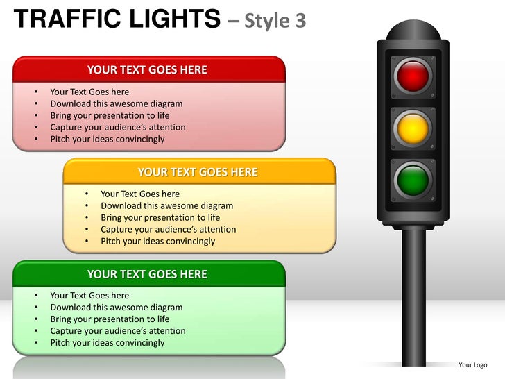 Traffic lights style 3 powerpoint presentation templates