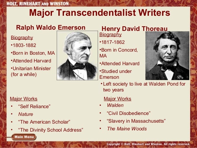 Ralph Waldo Emerson And Henry David Thoreau