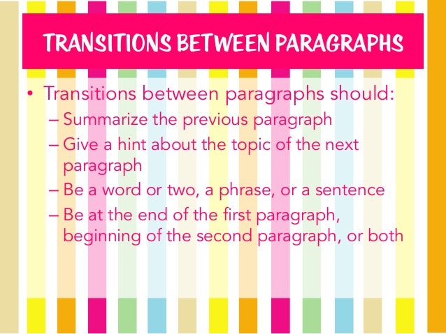 Transition In An Essay