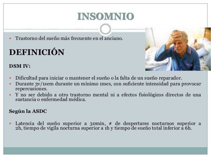 Trastornos del Sueño en el Adulto Mayor Trastornos del Sueño en el Adulto Mayor
