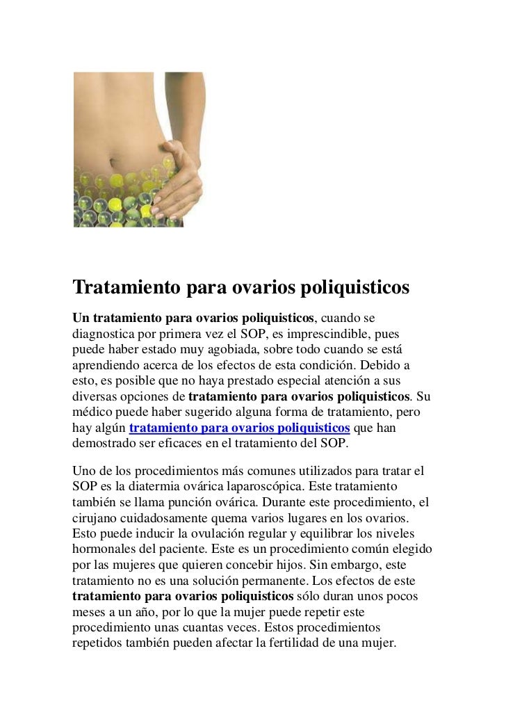 Tratamiento para ovarios poliquisticos Tratamiento para ovarios poliquisticos
