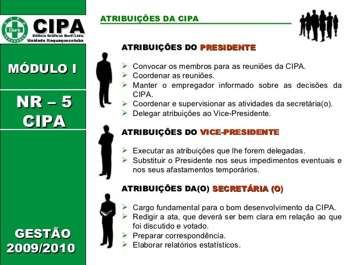 Dentre As Atribuições Do Presidente Da Cipa Podemos Afirmar Que