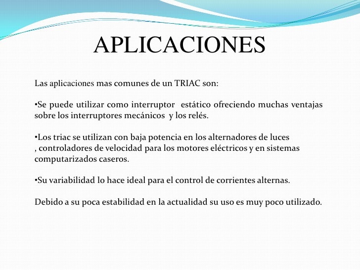Resultado de imagen para aplicaciones del triac