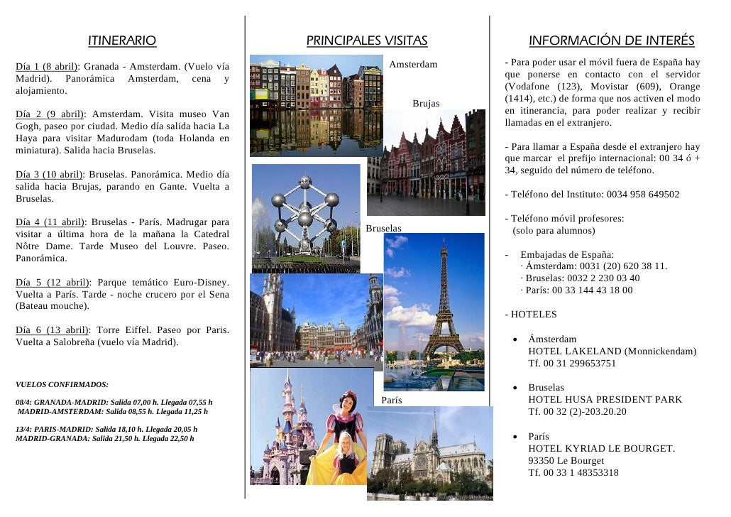 folleto de viaje