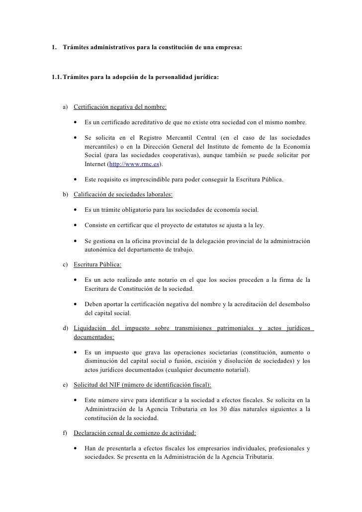 LEGALES DE CONSTITUCION DE LA EMPRESA legales de constitucion de la empresa: