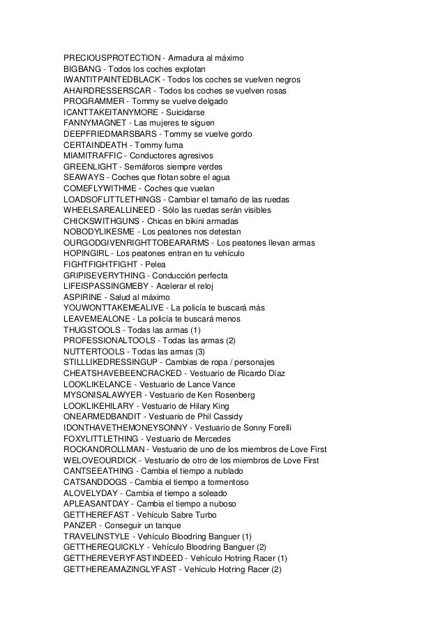 Trucos de gta vice city