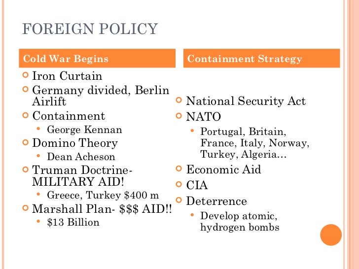 Trumans Domestic And Foreign Policies