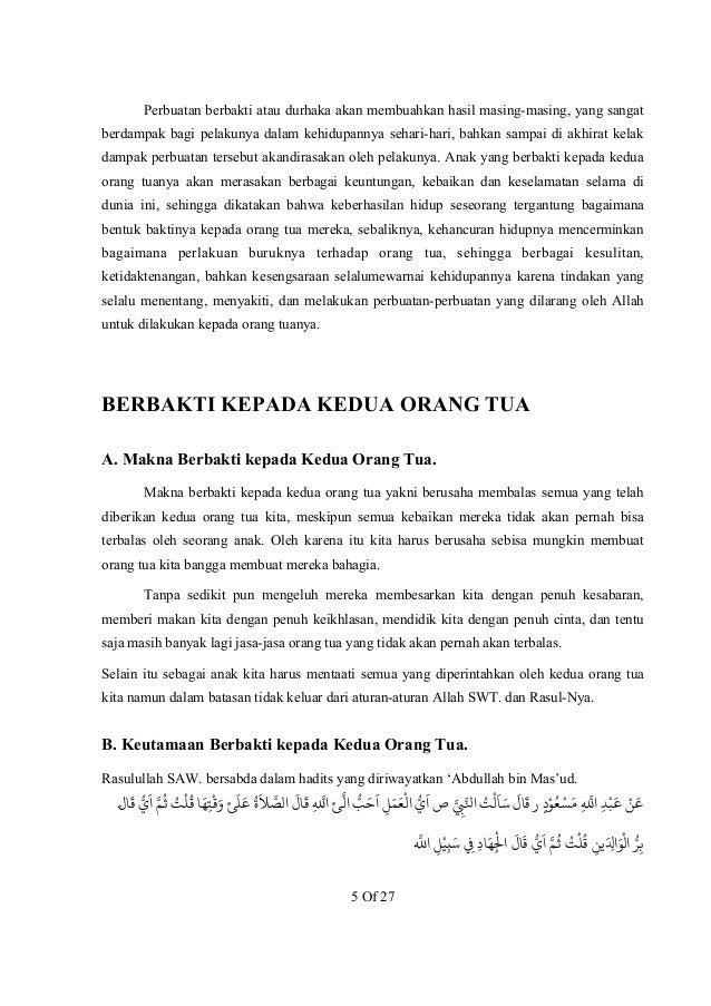 Berjihad Dengan Berbakti Kepada Kedua Orang Tua