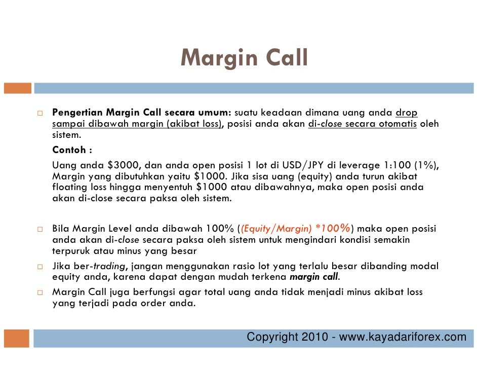 margin call calculation forex