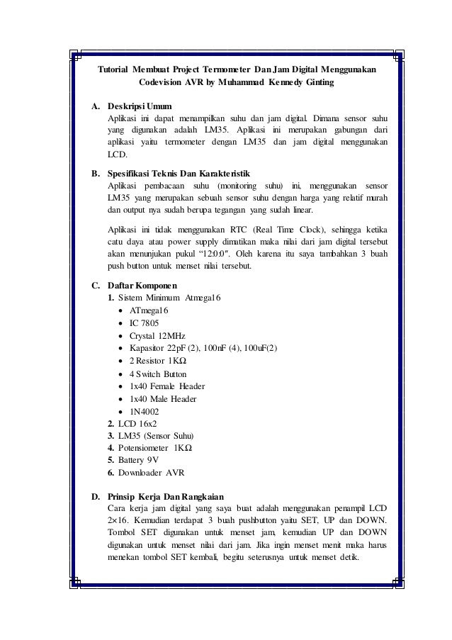 Membuat Jam Digital Menggunakan Avr | tutorial membuat project termometer dan jam digital Membuat Jam Digital Menggunakan Avr | tutorial membuat project termometer dan jam digital
