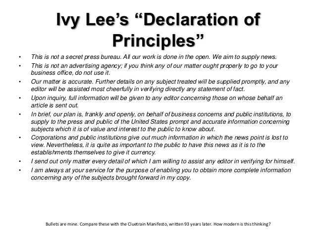 ivy lee declaration of principles pdf