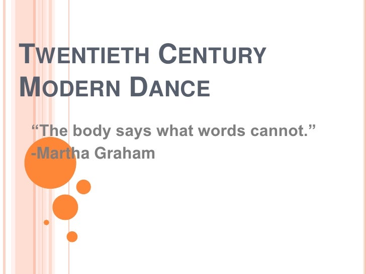 twentieth century modern dance contemporary words
