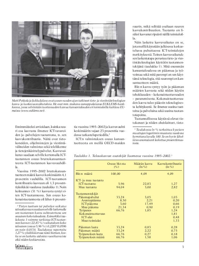 Talous ja Yhteiskunta 1 2006 Talous ja Yhteiskunta 1 2006