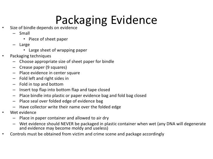 Types of evidence and observations presentation