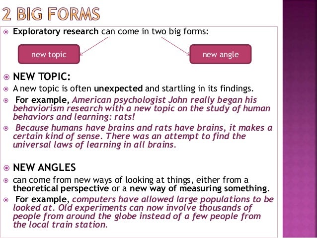 which type of research design exploratory descriptive or causal is appropriate for the following exa This type of research is examples of exploratory research design the following are some disadvantages of exploratory research exploratory studies. which type of research design exploratory descriptive or causal is appropriate for the following exa This type of research is examples of exploratory research design the following are some disadvantages of exploratory research exploratory studies.