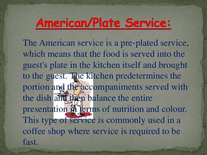 Types of food and beverage services