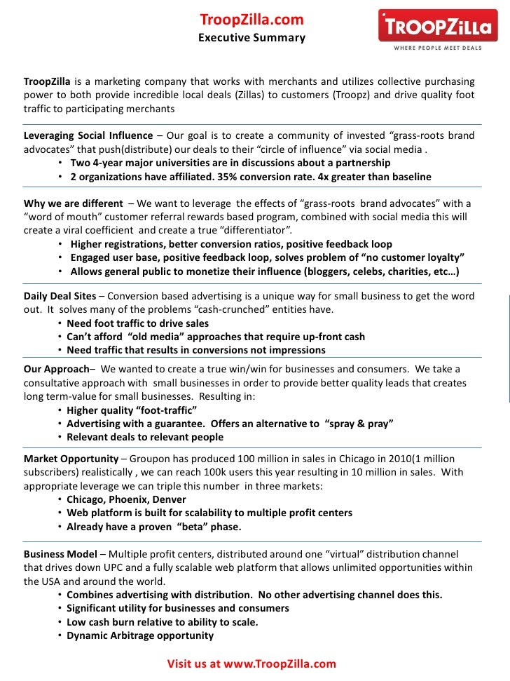 Summary Business Plan