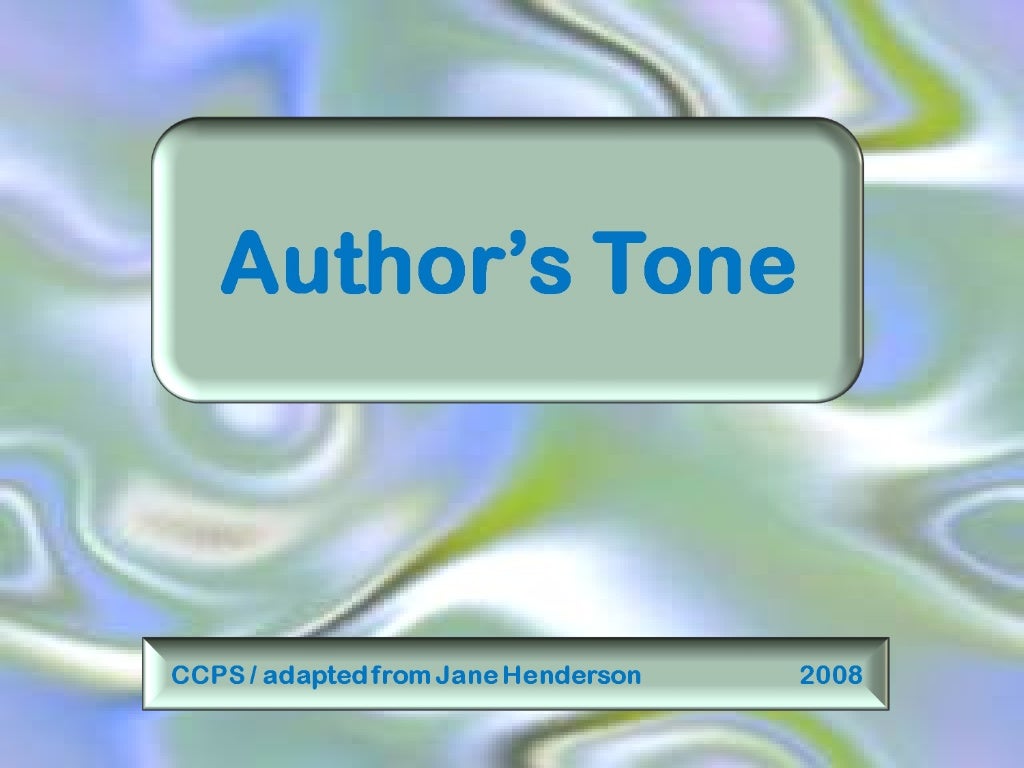 Author's Tone