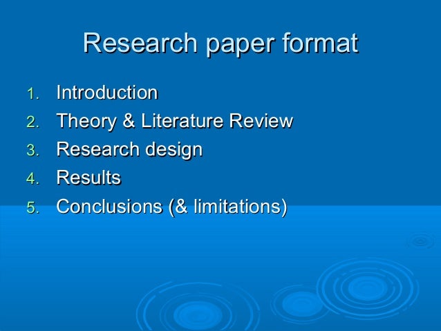 formatting a research paper formatting a research paper