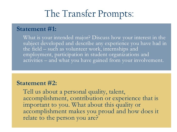 Personal statement prompts