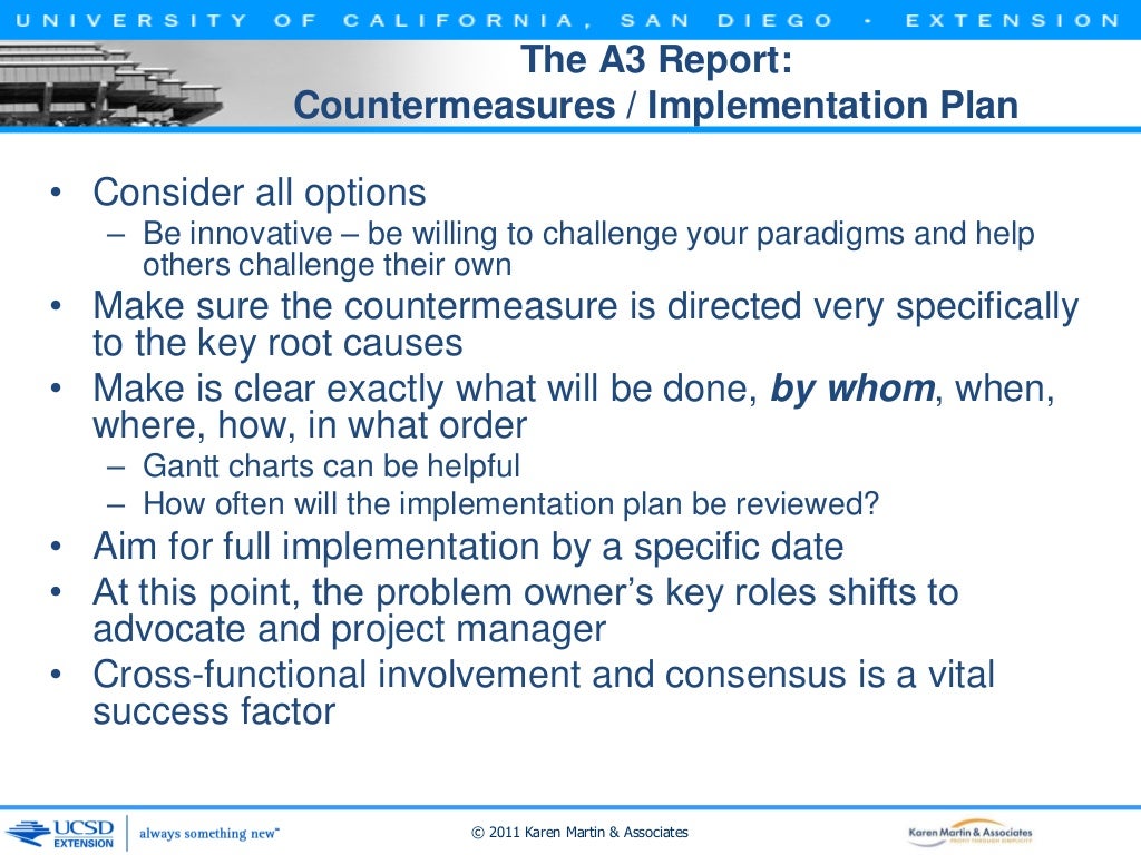 The A3 Report Countermeasures