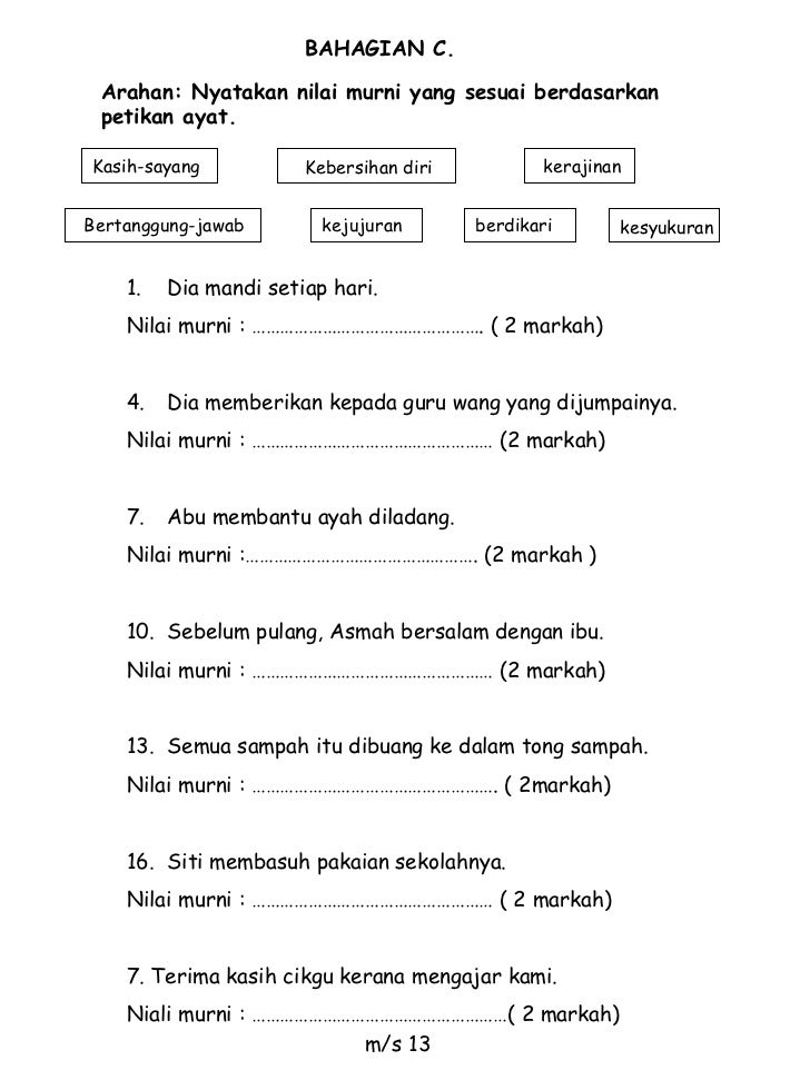 Soalan Peribahasa Bahasa Melayu Tahun 6 Selangor A