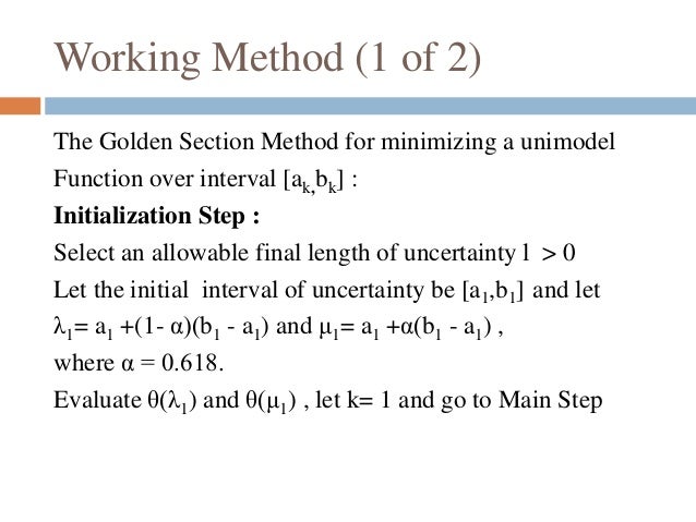Golden Section Method golden-section-method