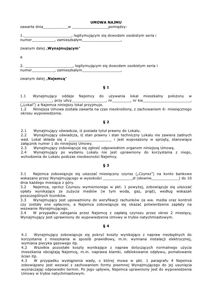 Umowa najmu