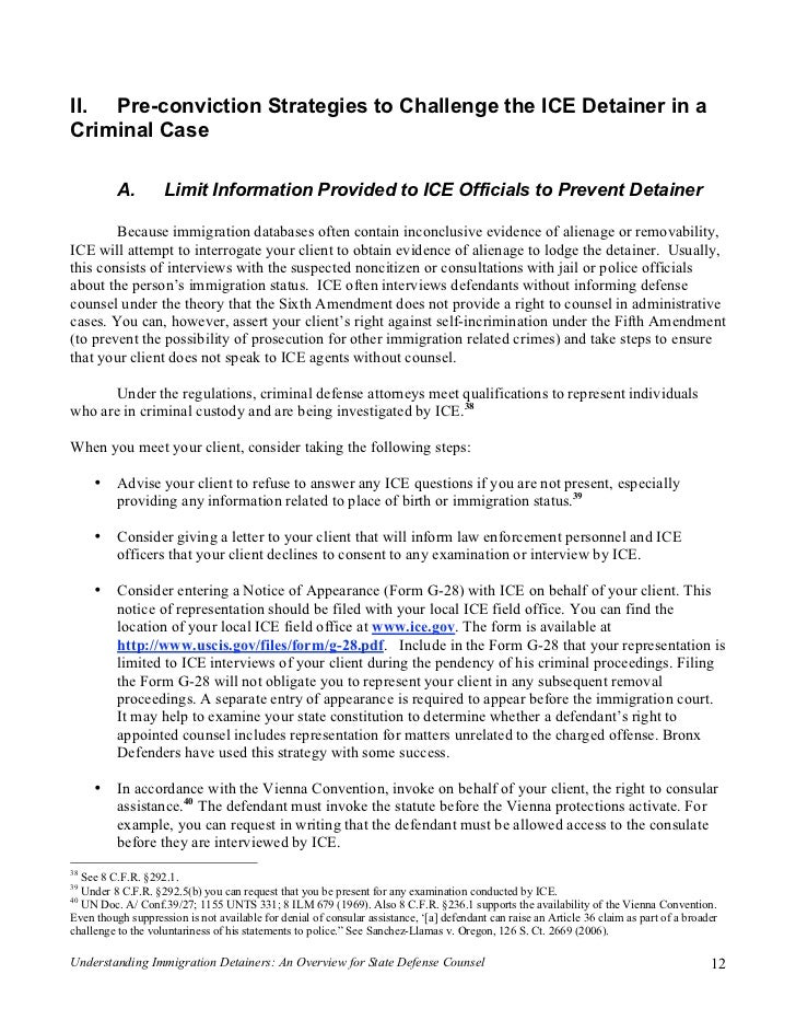 Understanding Immigration Detainers An Overview for State Defense C…