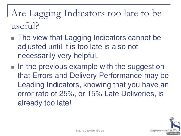 Understanding lead and lag indicators