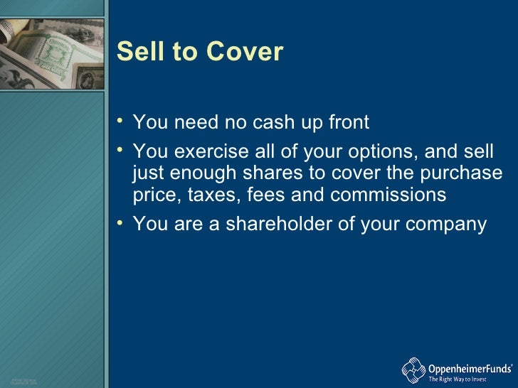 stock options exercise and sell to cover