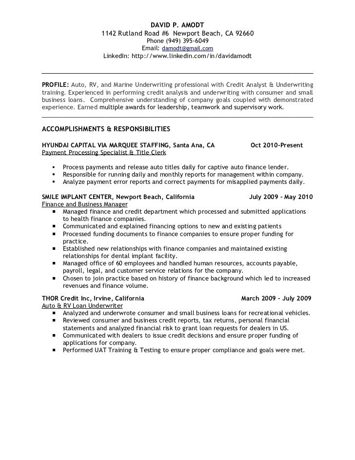 underwriter job description