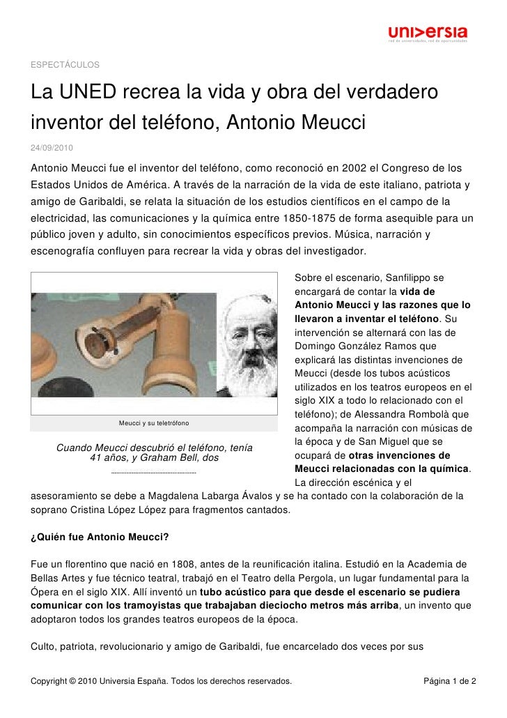INVENTOR DEL TELEFONO inventor del telefono: