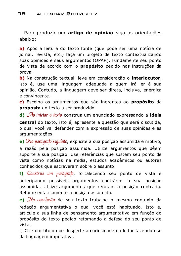 Artigo de opiniao exemplo