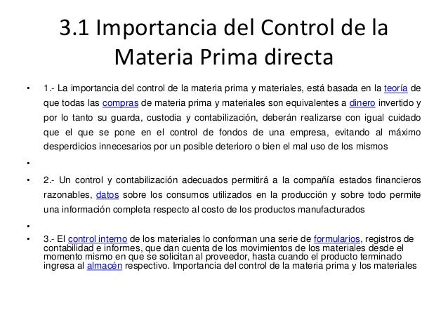 Control Y Contabilización De La Materia Prima www.slideshare.net