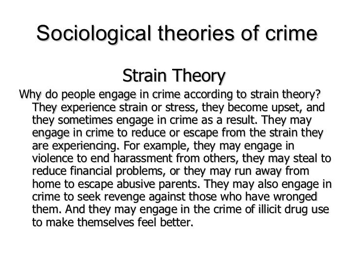 what are the sociological theories of crime causation