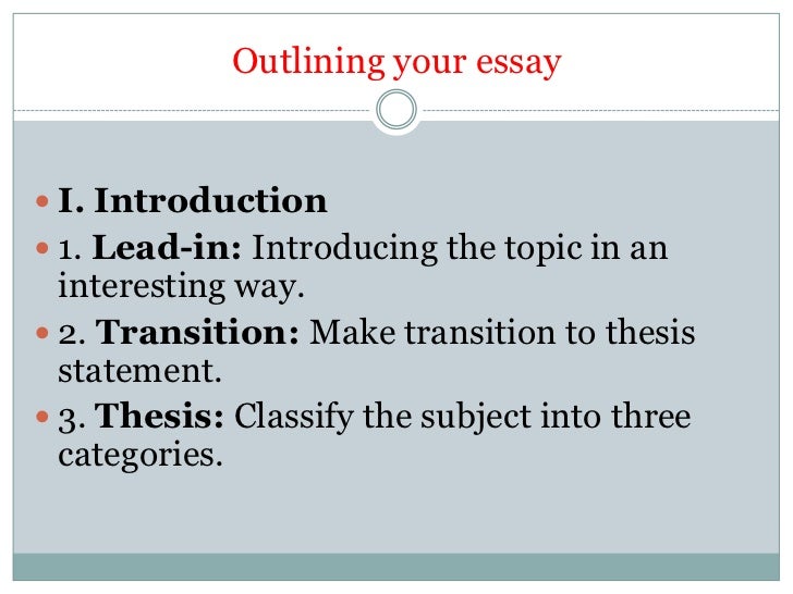 Essay on classification
