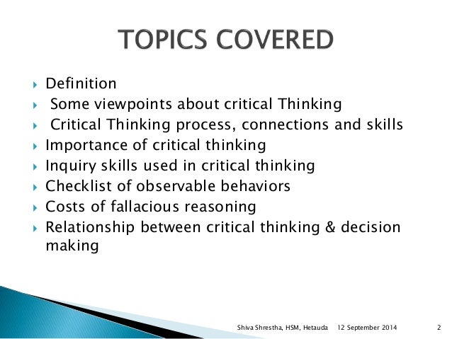 What Is The Importance Of Critical Thinking