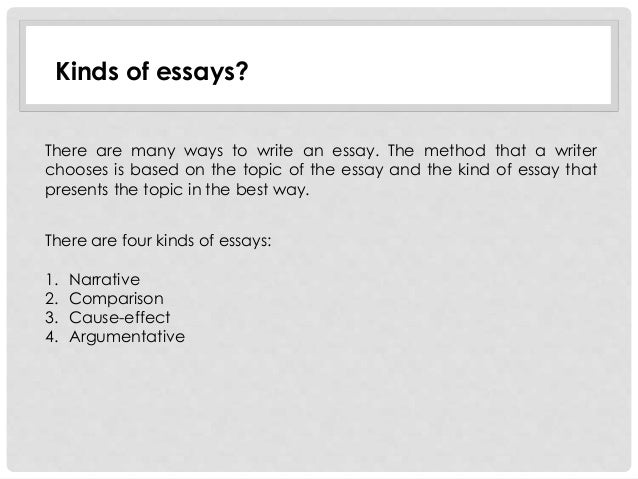 What Are The Kinds Of Essay Four Kinds Of Love Essay General Kinds Of Essay Custom College Powerpoint Presentations also Science Fiction Essay Topics My School Essay In English